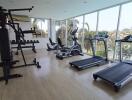 Well-equipped fitness center with various exercise machines