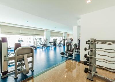 Spacious and well-equipped gym with modern fitness equipment