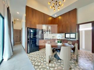 Modern kitchen with contemporary dining area