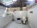 Rustic bathroom with basic amenities