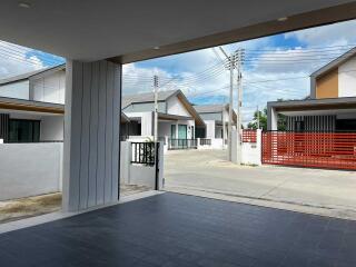 View from the carport of a residential building