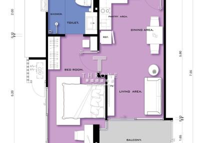 Floor plan of the apartment showing room layout