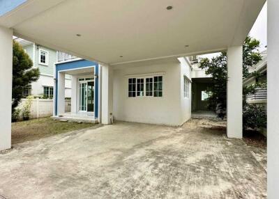 Open garage area in a residential building