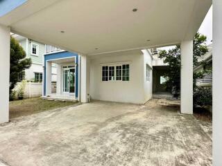 Open garage area in a residential building