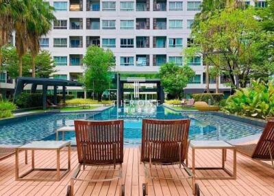 pool area in front of residential building