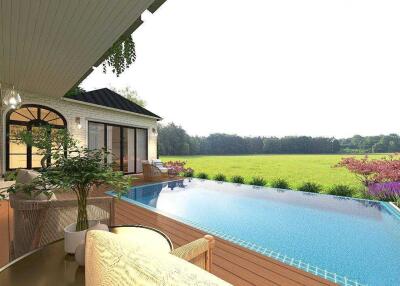 Outdoor area with pool and scenic view