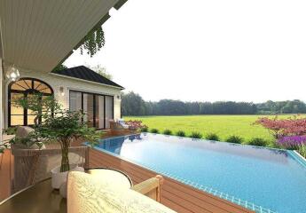 Outdoor area with pool and scenic view