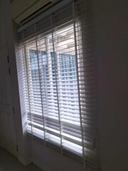 Room with window blinds