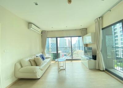 Modern living room with city view