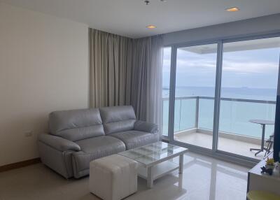 Living room with sea view and balcony