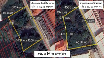 Aerial view of property boundaries with measurements