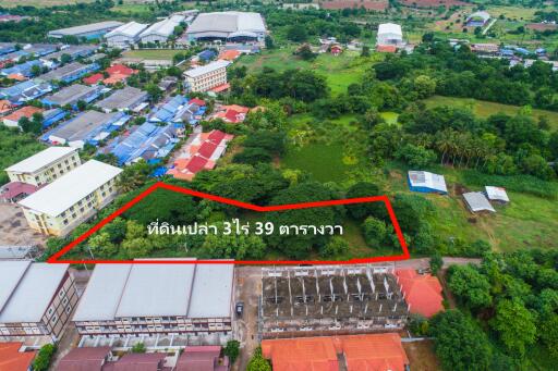 Aerial view of plotted land for sale