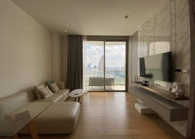 Modern living room with city view