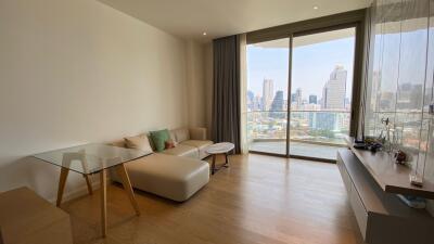 Modern living room with city view