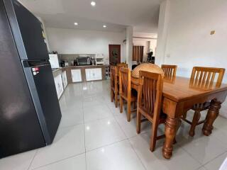 Spacious kitchen with dining area