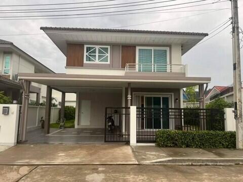 Front view of a modern two-story house