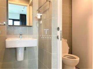 Modern bathroom with sink and toilet