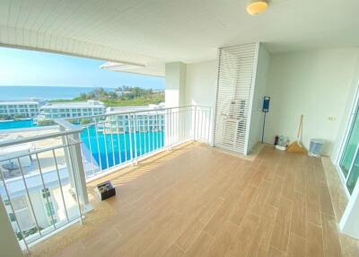 Spacious balcony with a sea view