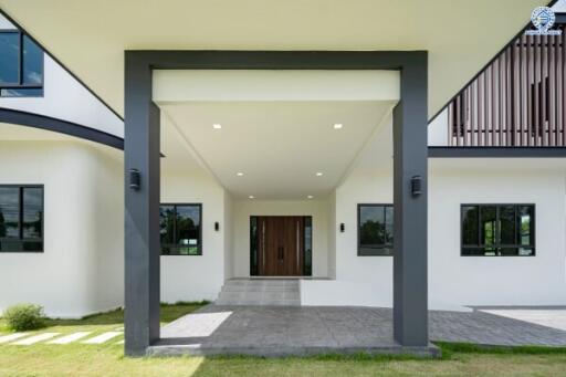 Exterior view of the house showing the main entrance