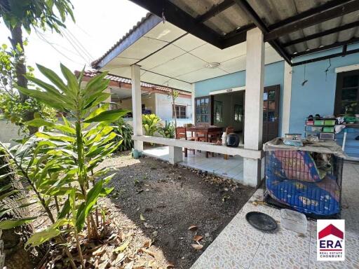 Front patio and entrance of a house with garden