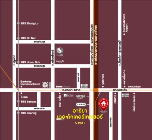 Map showing a property location in relation to nearby BTS stations and schools.