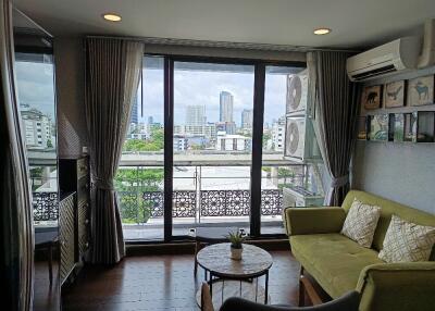 Living room with balcony view