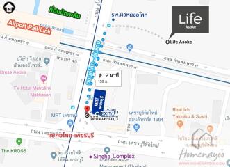 Map showing the location of Life Asoke