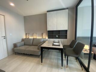 Modern living area with dining space