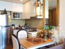 Modern kitchen and dining area with stylish decor