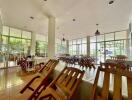 Spacious dining area with outdoor views