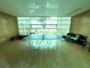 Recreational room with table tennis setup