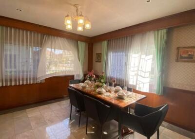 Elegant dining room with natural light