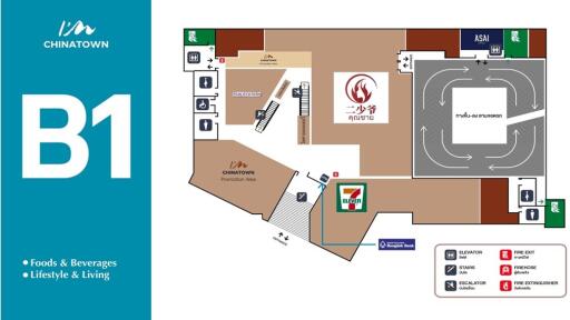 Floor plan of shopping area in building