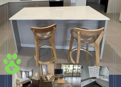 Modern kitchen with island and bar stools