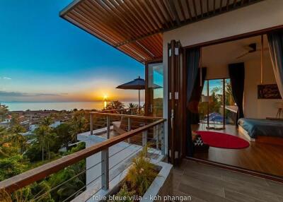 Sunset view from villa balcony