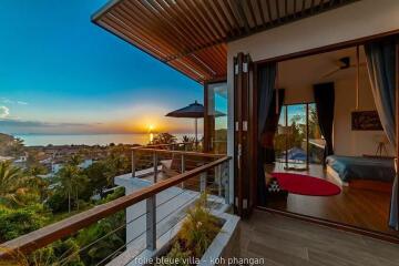 Sunset view from villa balcony