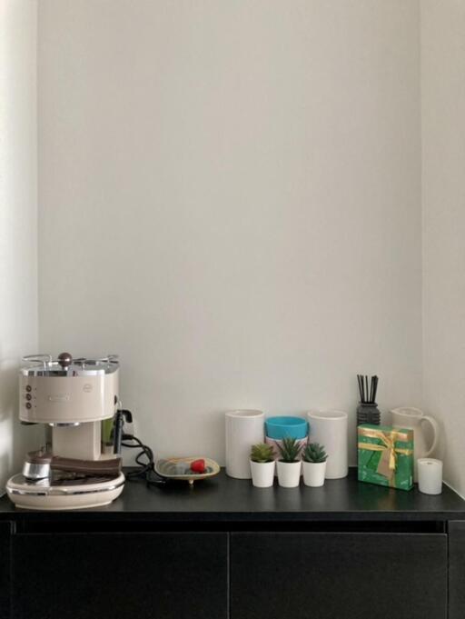 Kitchen corner with coffee machine and decor