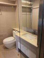 Modern bathroom with vanity and toilet