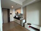 Modern kitchen with minimalistic design and integrated appliances