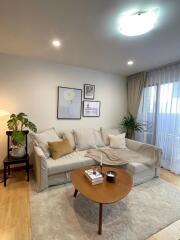 cozy modern living room with sofa and coffee table