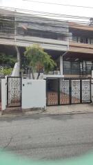 Modern building facade with gate