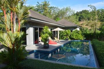 Villa with swimming pool in tropical setting