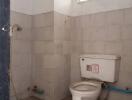 Bathroom with a toilet and shower area