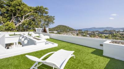 Rooftop terrace with a scenic view