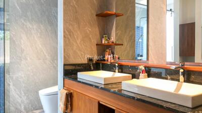 Modern bathroom with double sinks