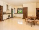 Spacious kitchen with dining area