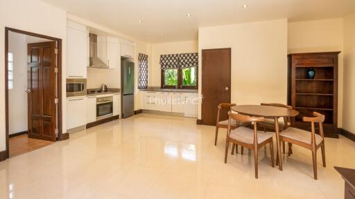 Spacious kitchen with dining area