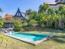 Backyard with swimming pool