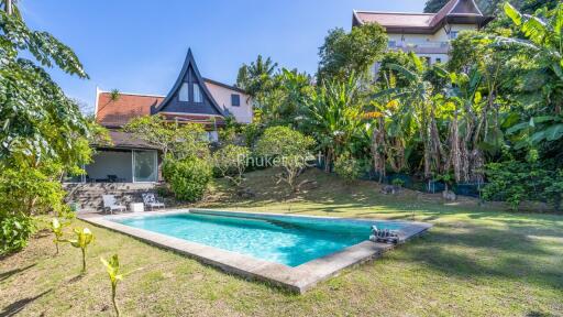 Backyard with swimming pool