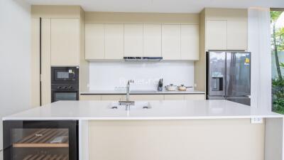 Modern kitchen with appliances and island